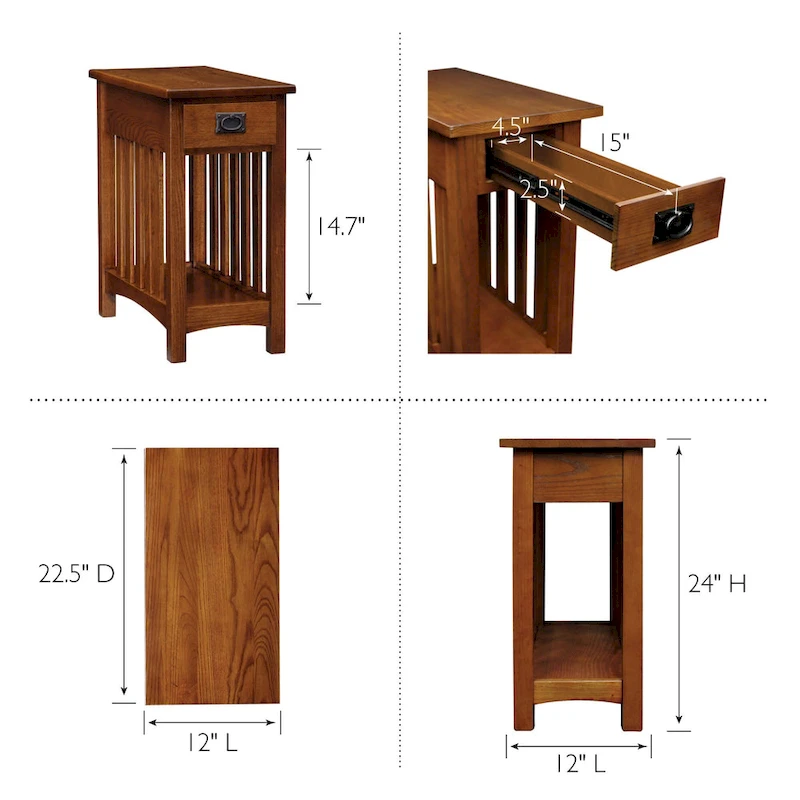 Leick Home Impeccable Transitional 1 Drawer End Table