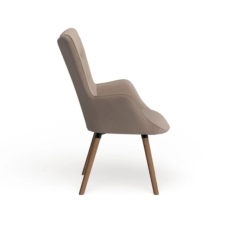 Button-tufted High-back Velvet Accent Chair