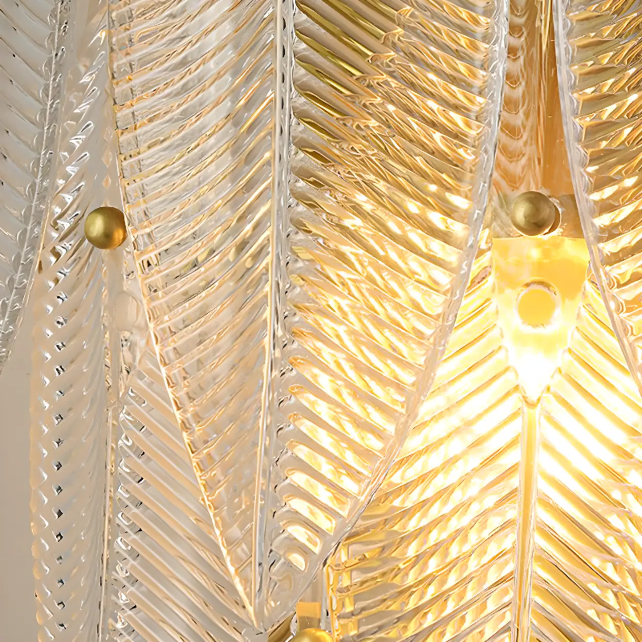 Modern 2-Light Tiered Wall Sconce with Glass Leaves & LED