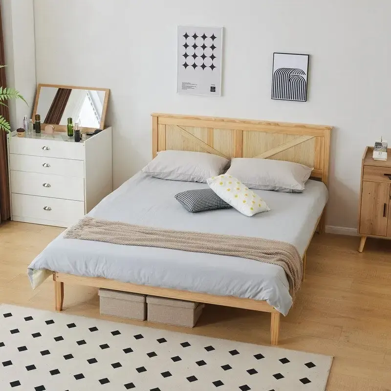 Wooden beds without footboards