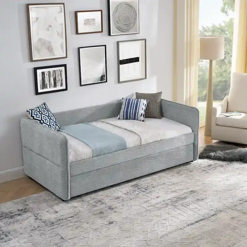 Twin Boucle Daybed with Trundle