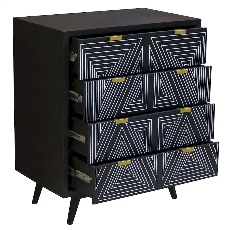 Bidi Mid-Century Modern 4-Drawer Mini Chest by Furniture of America