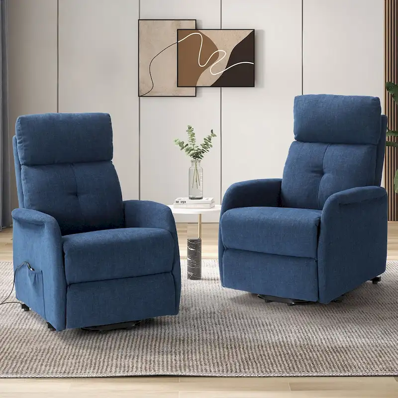 Elisa Power Remote Lift Assist Recliner Set Of 2 with Metal Base