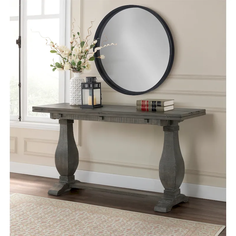 Napa 60 Solid Wood Pedestal Flip-top Sofa Console Table