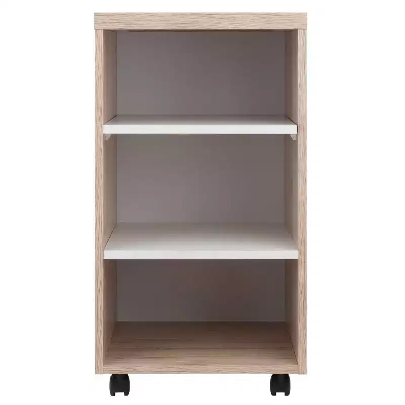 3pc Kenner Set Modular Desk with 2 Drawer & 3 Shelves Reclaimed Wood - Winsome