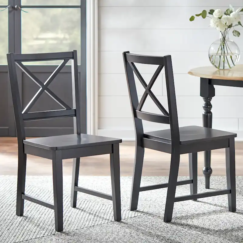 Simple Living Solid Wood Crossback Dining Chairs (Set of 2)
