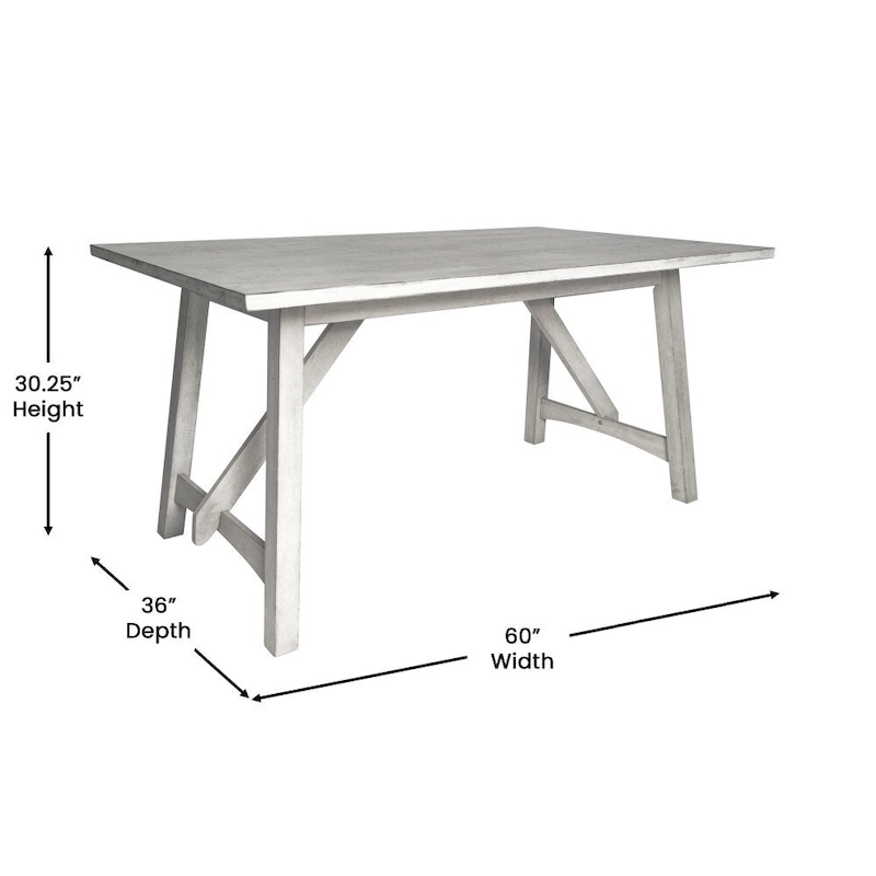 Solid Wood Commercial Grade Trestle Base Dining Table
