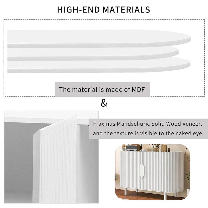 47.80 Inch high quality MDF Sideboard with Adjustable Shelves - 47.80 x 16.50