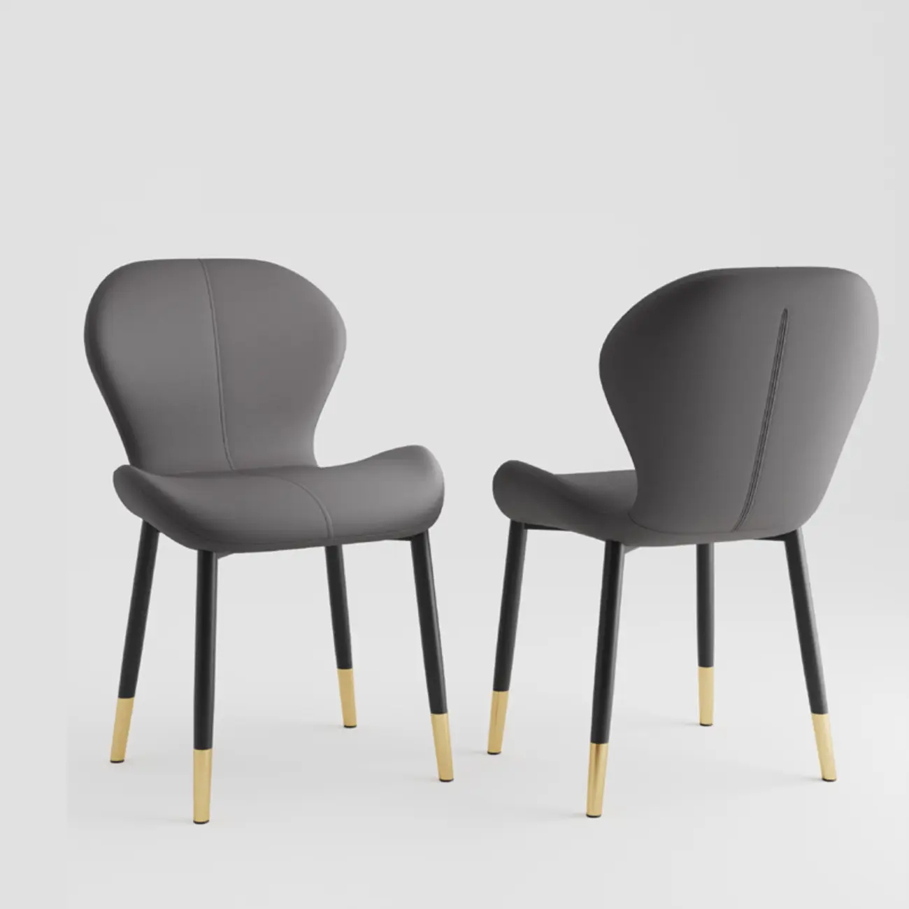 Modern Wingback Faux Leather Upholstered Dining Chair