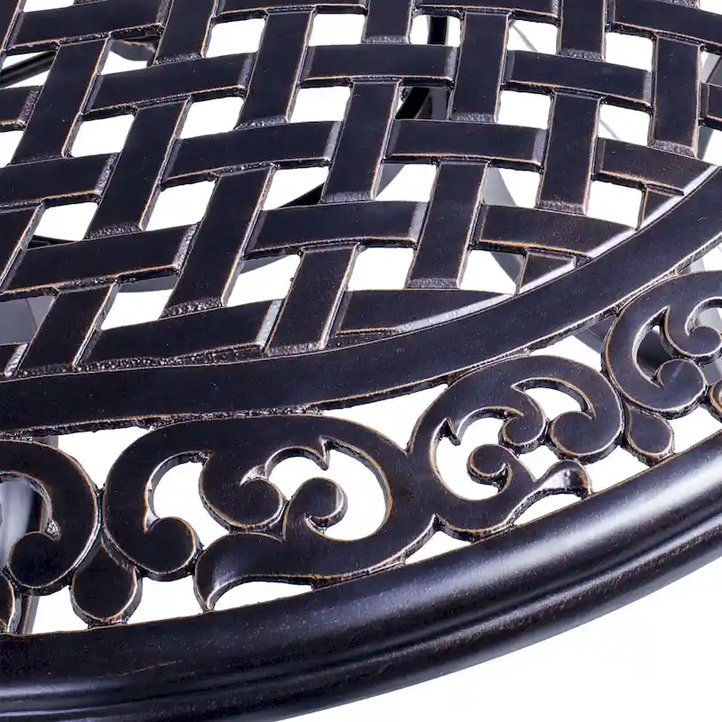 Clihome 48  Round Patio Aluminum Make Dining Table With Umbrella Hole