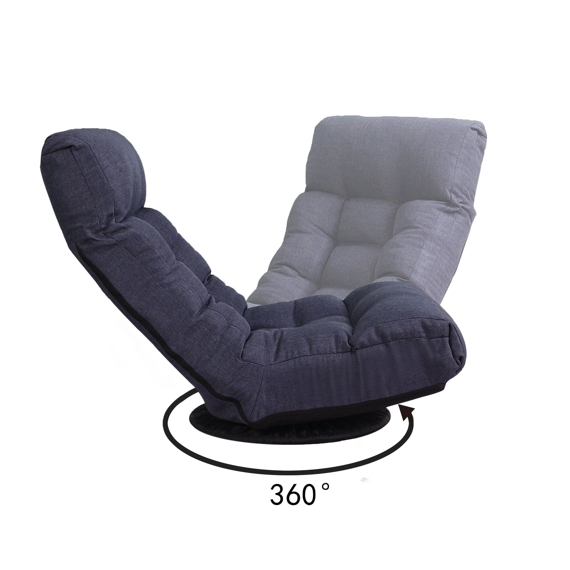 Upholstered Armless Recliner Set with Ottoman and Adjustable Headrest