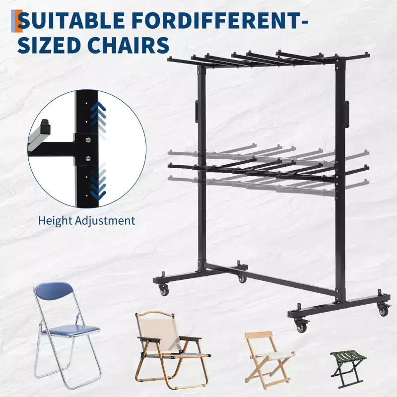 Folding Chair Rack, Heavy-Duty Folding Chair Rack and Table Cart