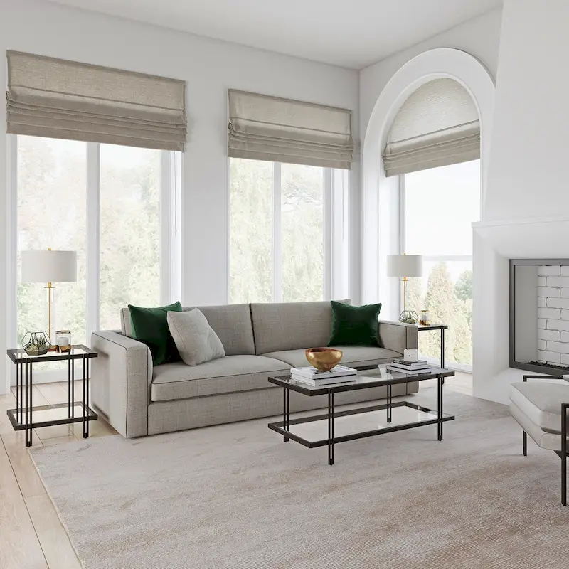 Inez Modern Steel and Glass Coffee Table