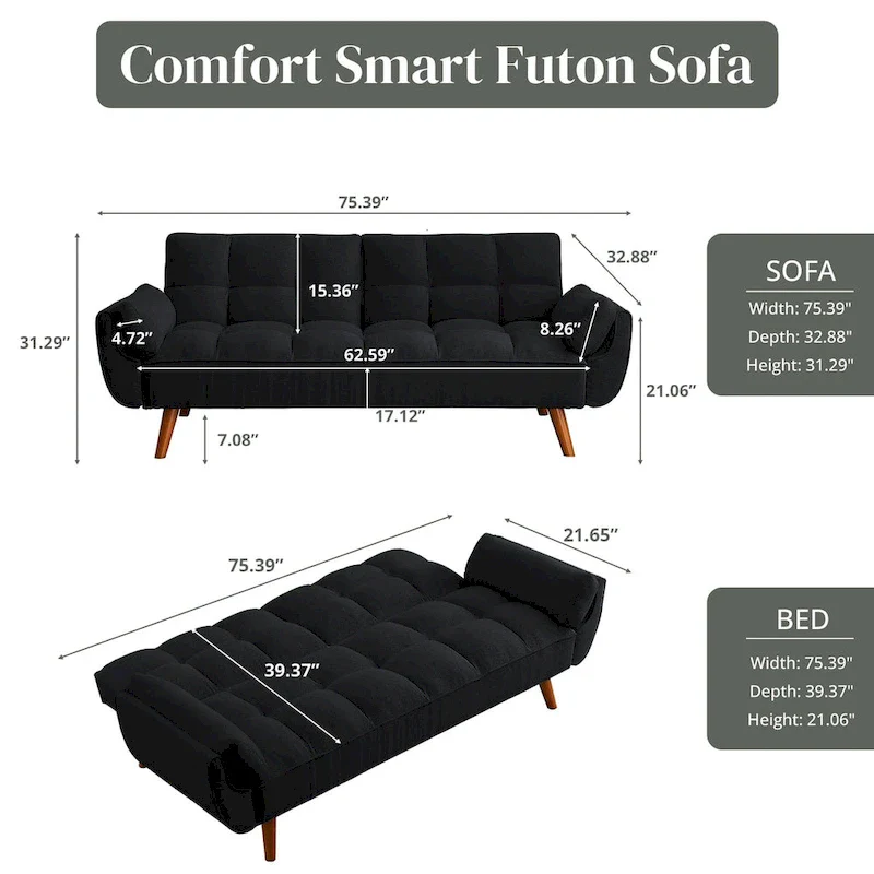 Linen Button-Tufted Loveseat Sofa, Beige/Grey/Black/Green/Yellow, Metal Legs, Seats 2