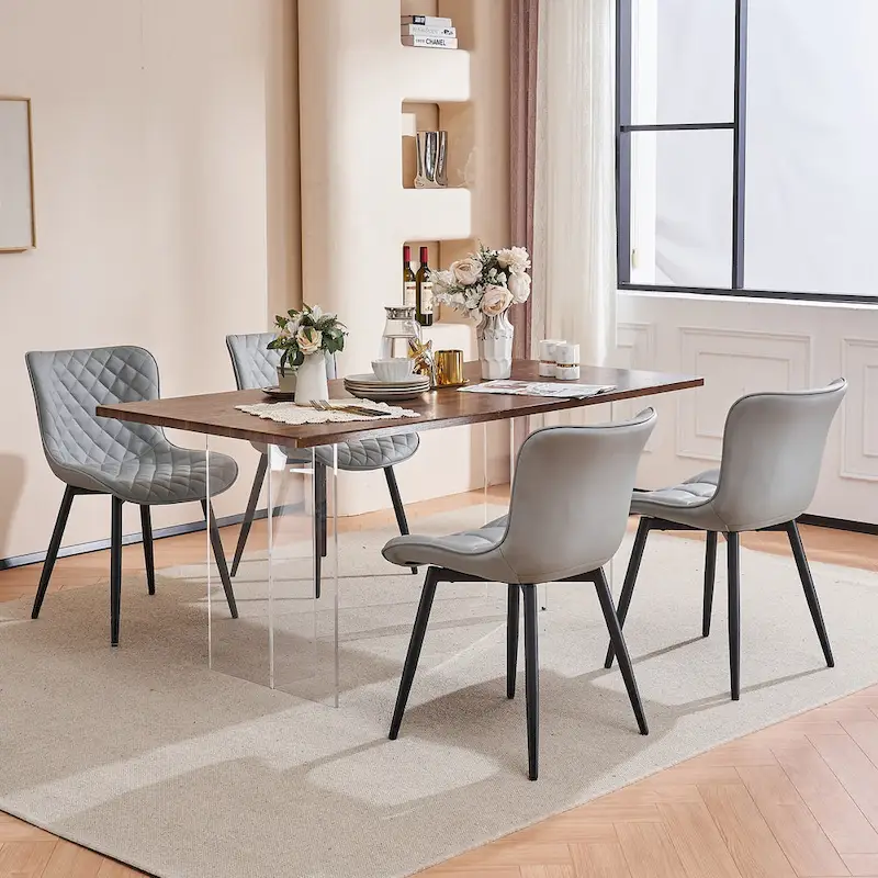 Dining Chairs Set of 2 Modern Leather Upholstered Dining Room Chair