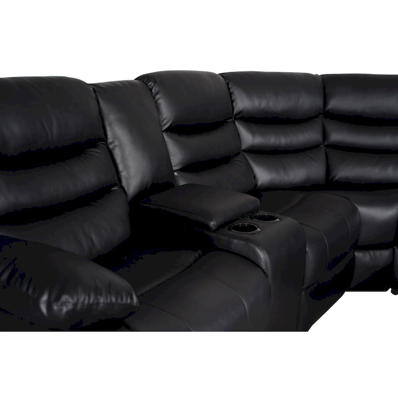 106 Manual Reclining Modular Sectional Couch with 1 Console & 2 Cup Holders, Living Room/Office
