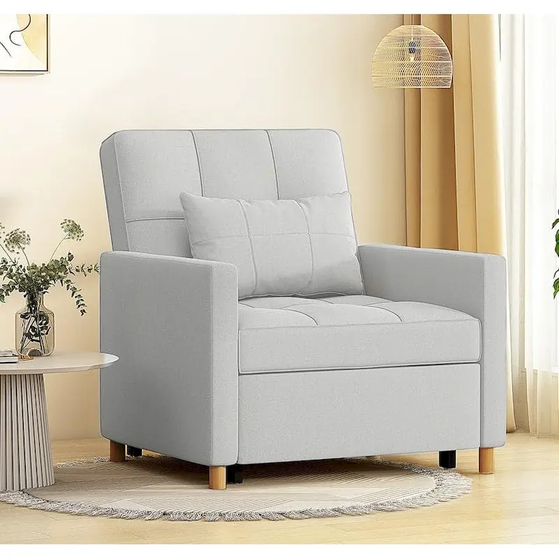 AECOJOY 3 in 1 Sleeper Sofa Chair w/ Pillow &Convertible Backrest
