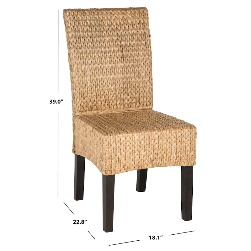 SAFAVIEH Clemensa Natural Dining Chair (Set of 2) - 18.1 x 22.8 x 39 - 18Wx23Dx39H