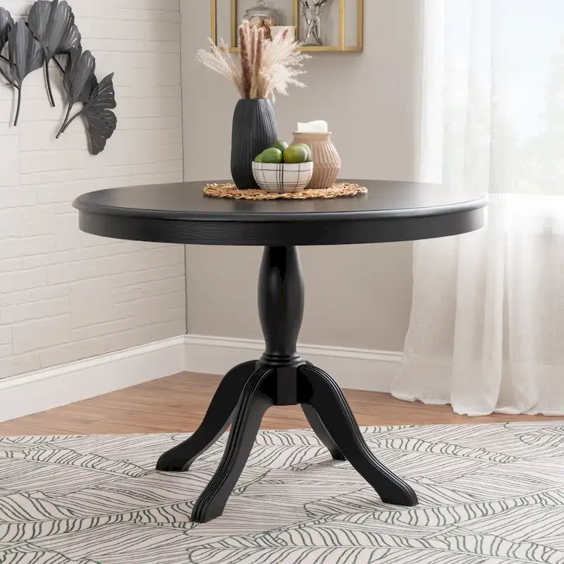 Round Solid Wood Pedestal Table