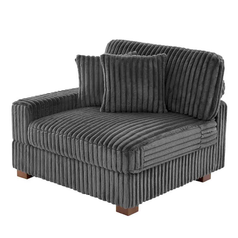 Upholstered Chenille Velvet L Shaped Couch Modular Sofa With Chaise Lounge