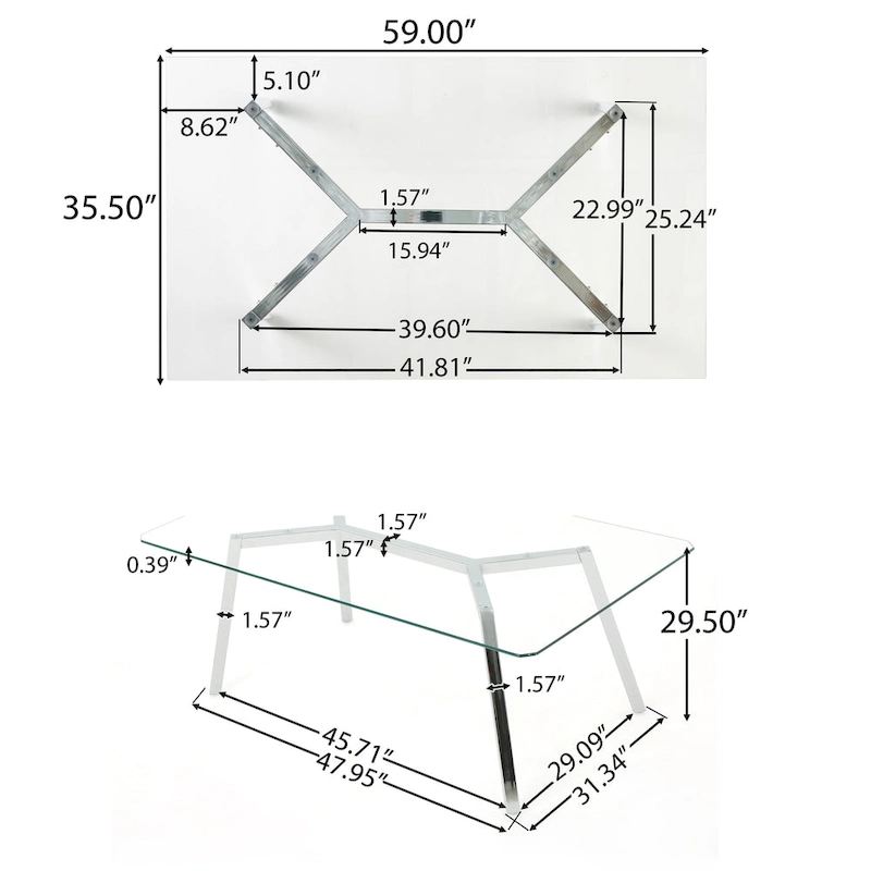 Zavier Rectangle Glass Dining Table by Christopher Knight Home