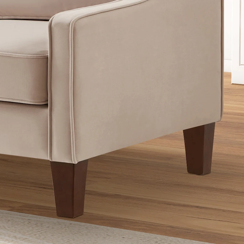 Modern Velvet Upholstered Accent Chair Single Sofa Armchair