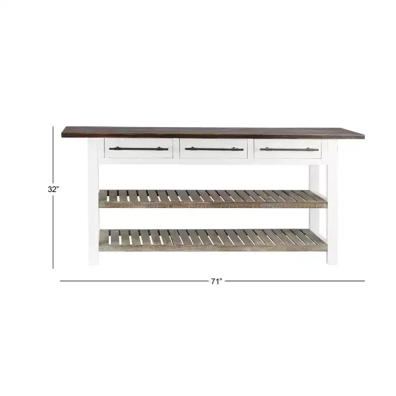 Farmhouse Wood Rectangle Console Table White - Olivia & May