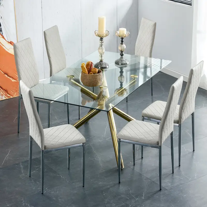 Dining chair, black chair and 6-piece set of