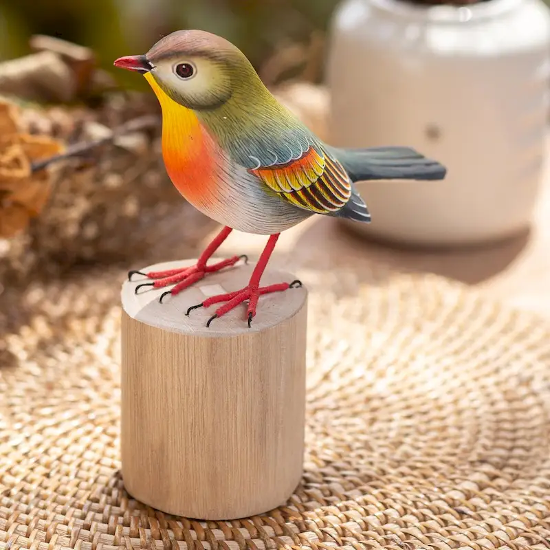 Novica Handmade Warbler Wood Statuette