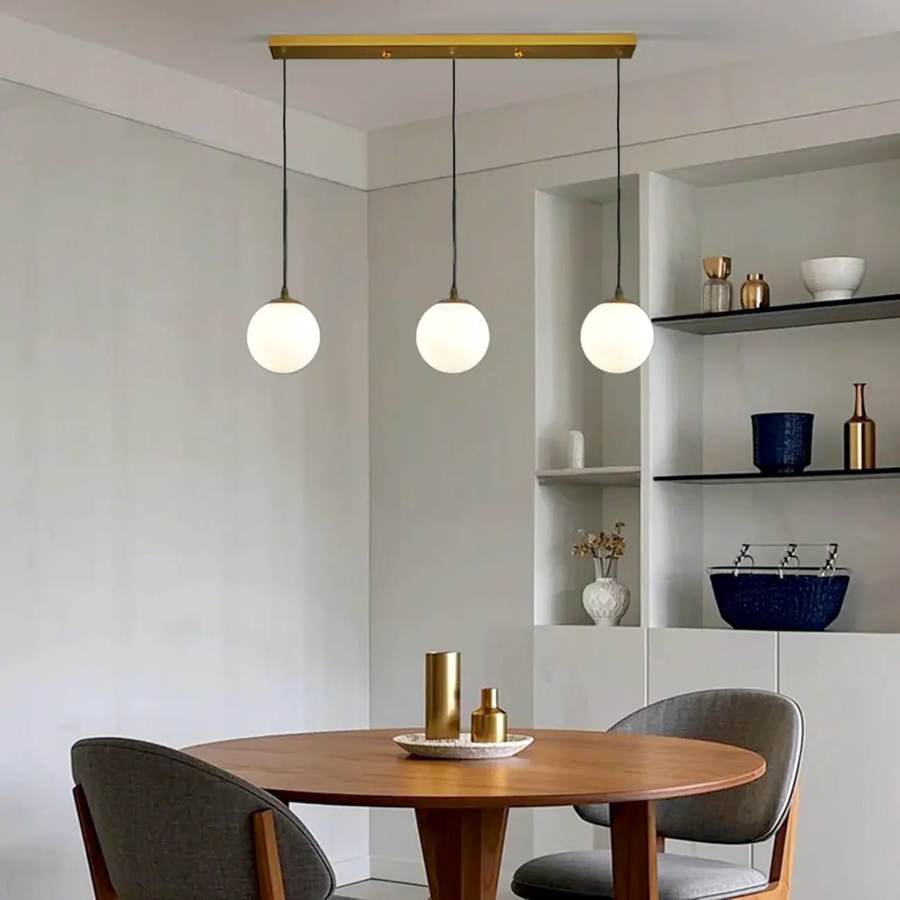 3 Lights Modern Glass Globe Island Pendant Light