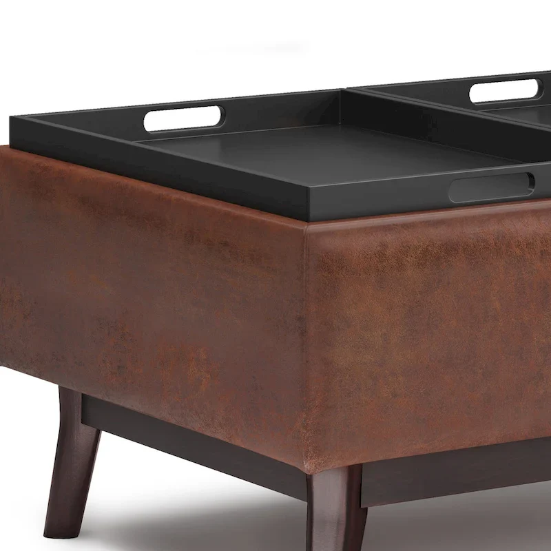 WYNDENHALL Ethan 34 inch Wide Mid Century Modern Rectangle Table Ottoman