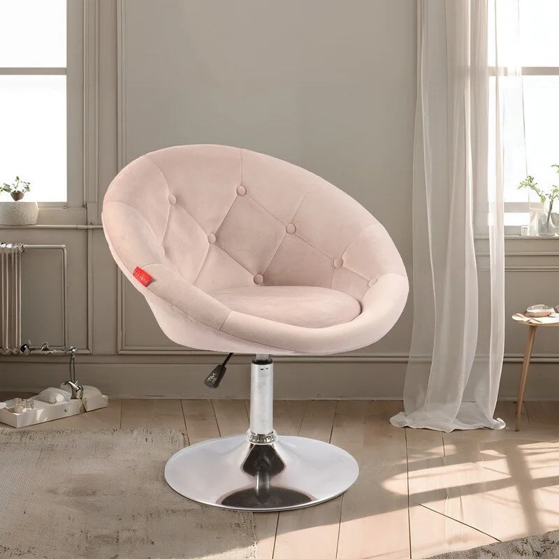 VANITII Accent Chair Swivel Vanity Chair Office Desk Chair Modern Height Adjustable Pink/Grey/White