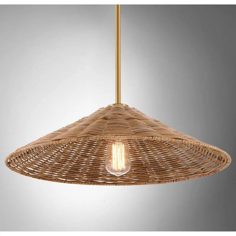 Trade Winds Lighting 1-Light Wicker Pendant