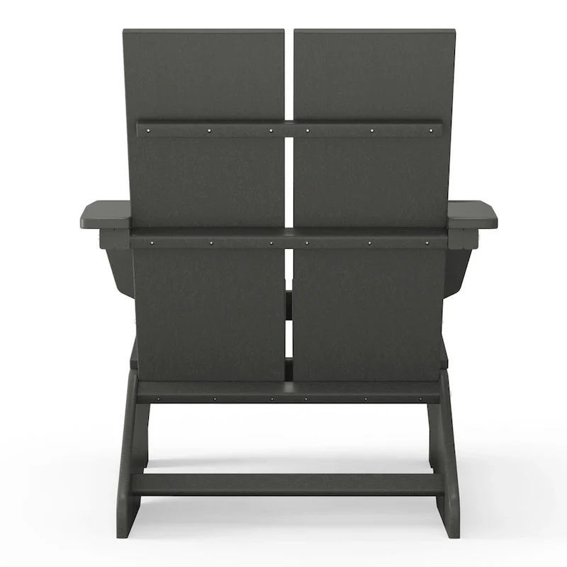 Polytrends Coastin Modern Poly Adirondack Chair (Set of 4), Black