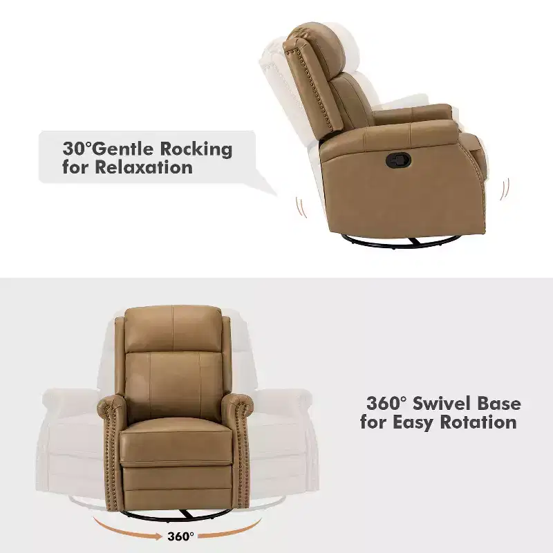Irene 30.5 Wide Genuine Leather Manual Recliner with Rolled Arms Set of 2| ART OF LIVING DESIGNS