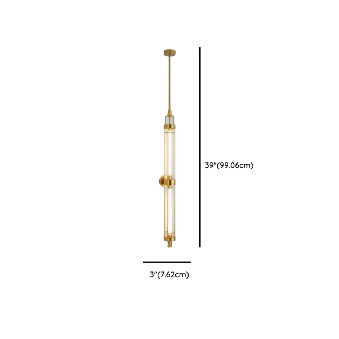 Gold Cylinder Wall Sconce Lamp with 2 LED Bulbs Warm Light