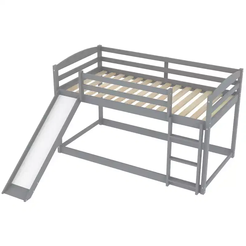 Whisen Twin over Twin Bunk Bed with Convertible Slide and Ladder