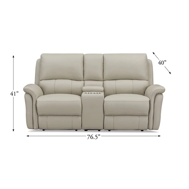 Hydeline Erindale Zero Gravity Power Recline and Headrest Top Grain Leather Loveseat