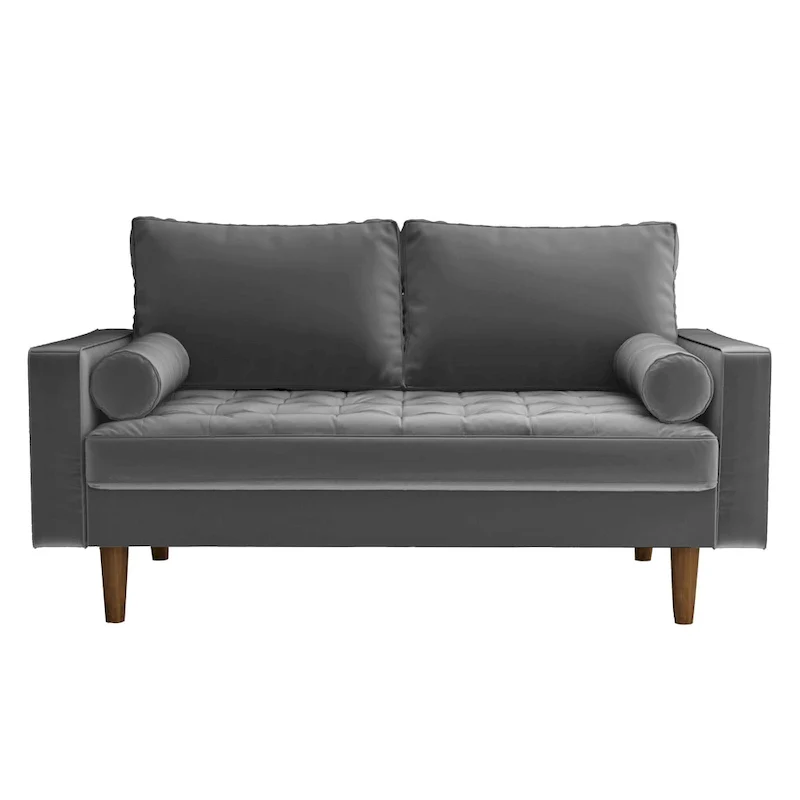 Luis Mid-century Modern Tufted Velvet Loveseat - N/A
