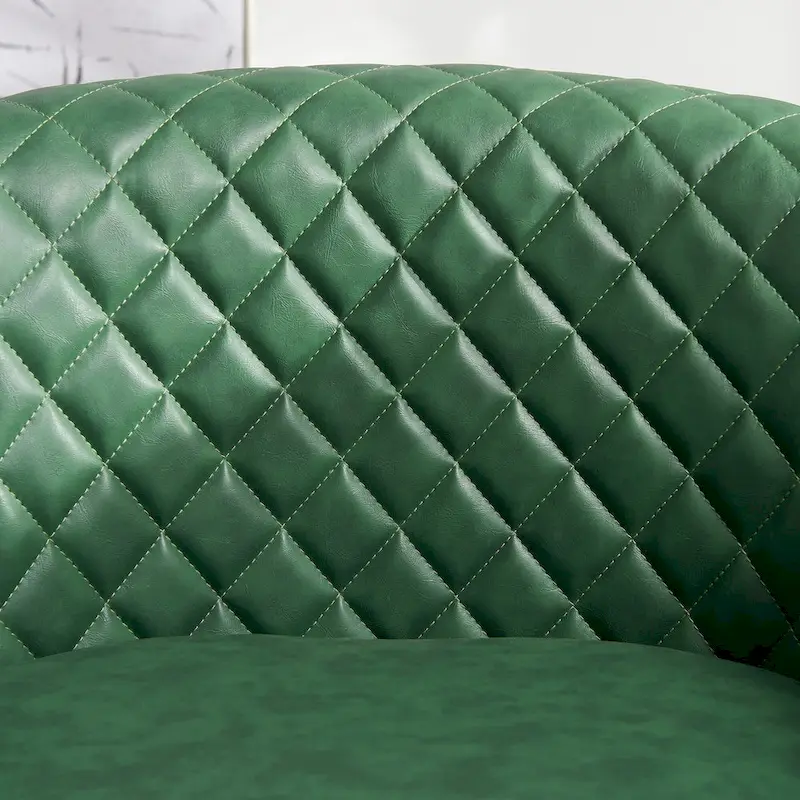 KINWELL 29 Wide Tufted PU Leather Swivel Barrel Chair (Set of 2)