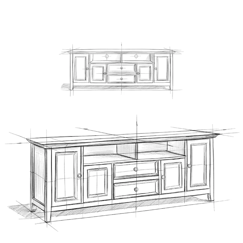 WYNDENHALL Halifax 72 inch Wide Solid Wood Transitional TV Stand - 72w x 19d x 26 h