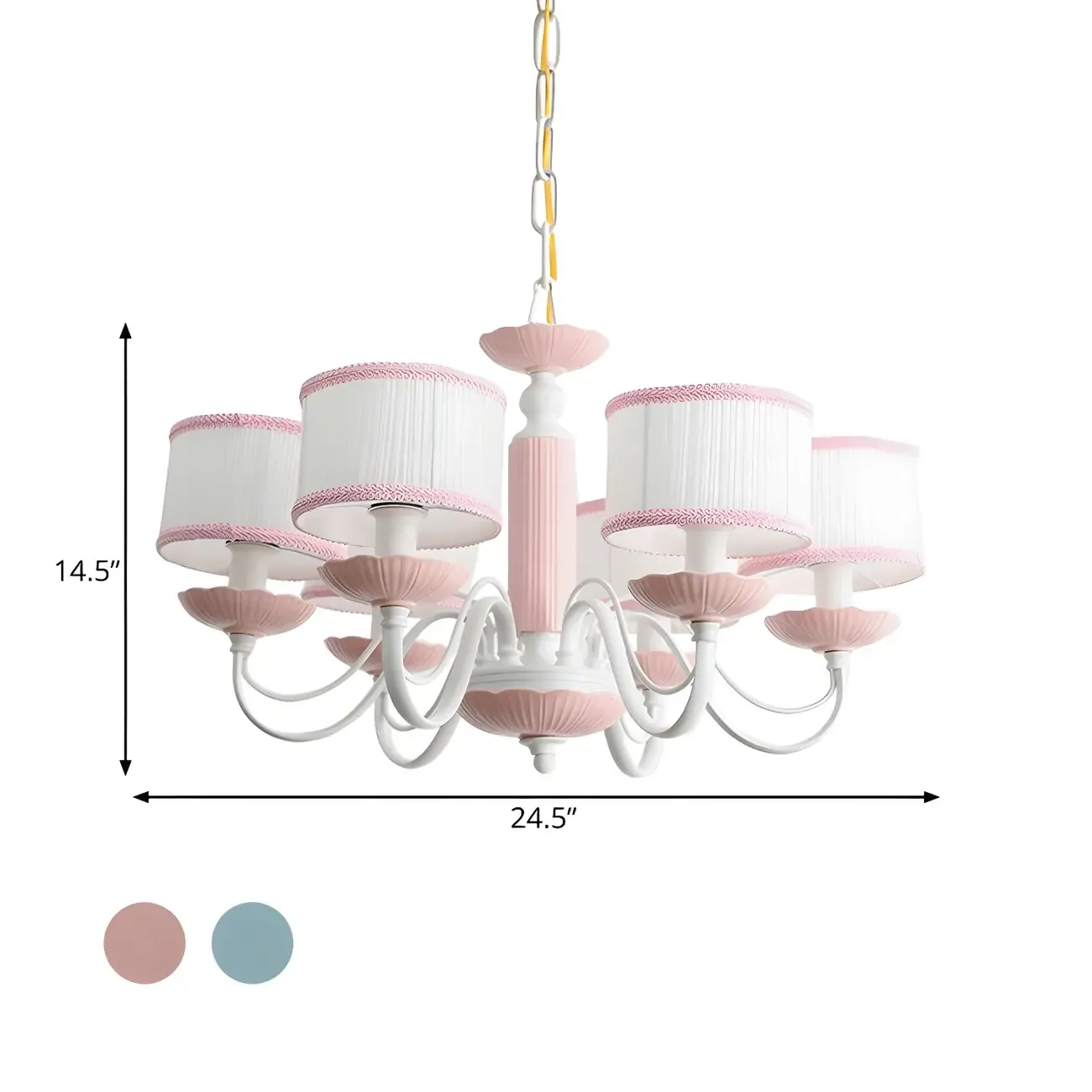 Pink Glass Retro Flower Shaped Chandelier Light