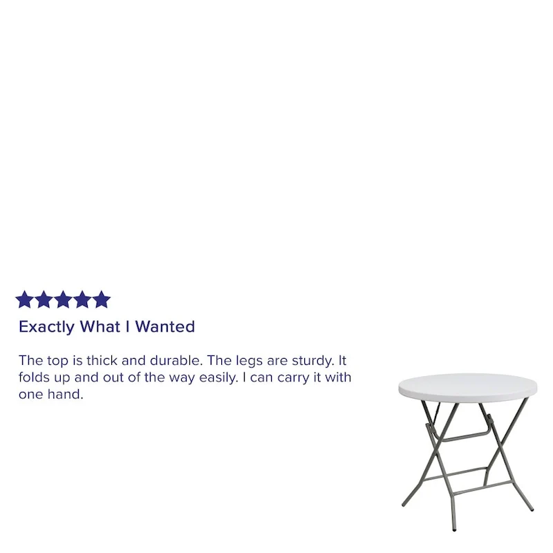2.63-Foot Round Plastic Folding Table - Event Table