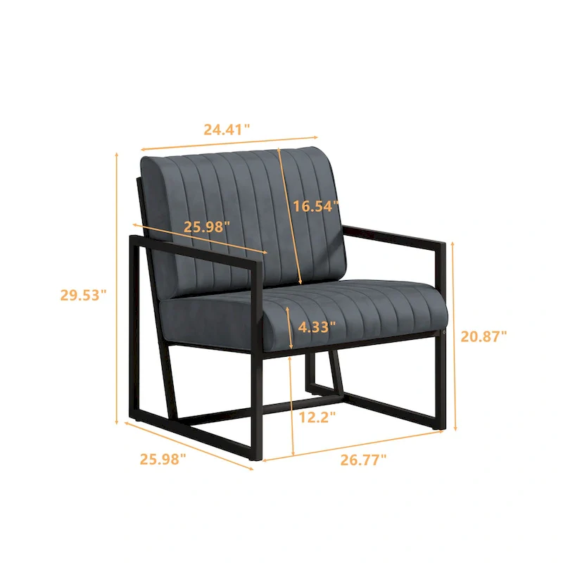 PU Leather Feature Armchair with Thick Padded Backrest