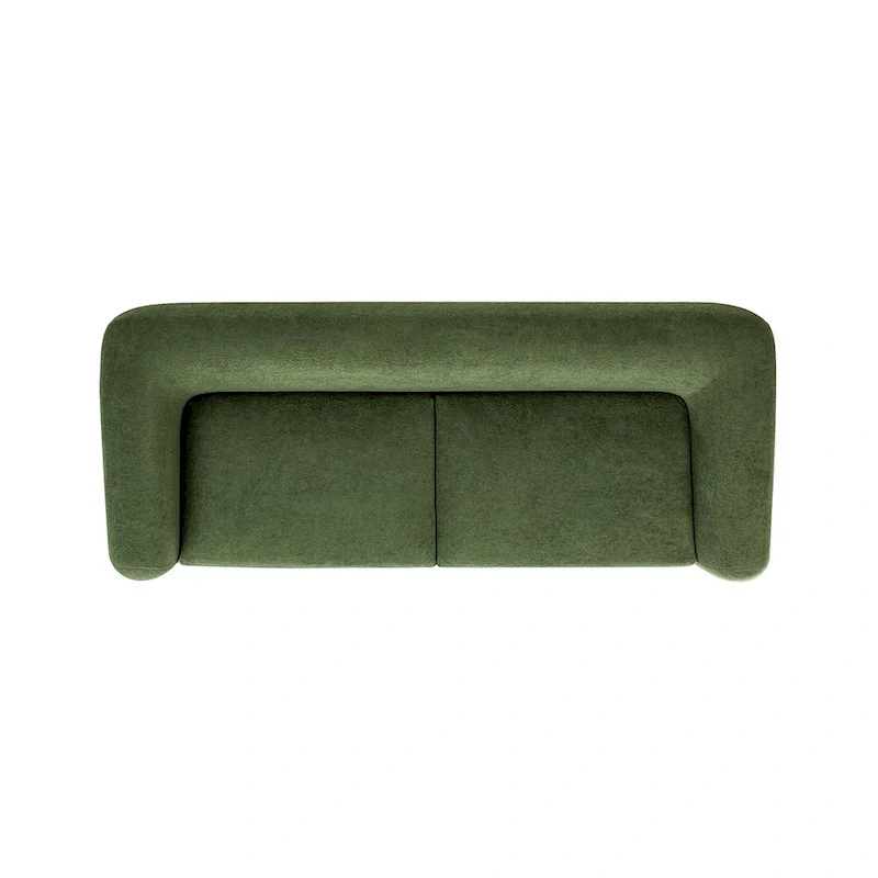 90.5 Boucle Upholstered Sofa with Wood Legs