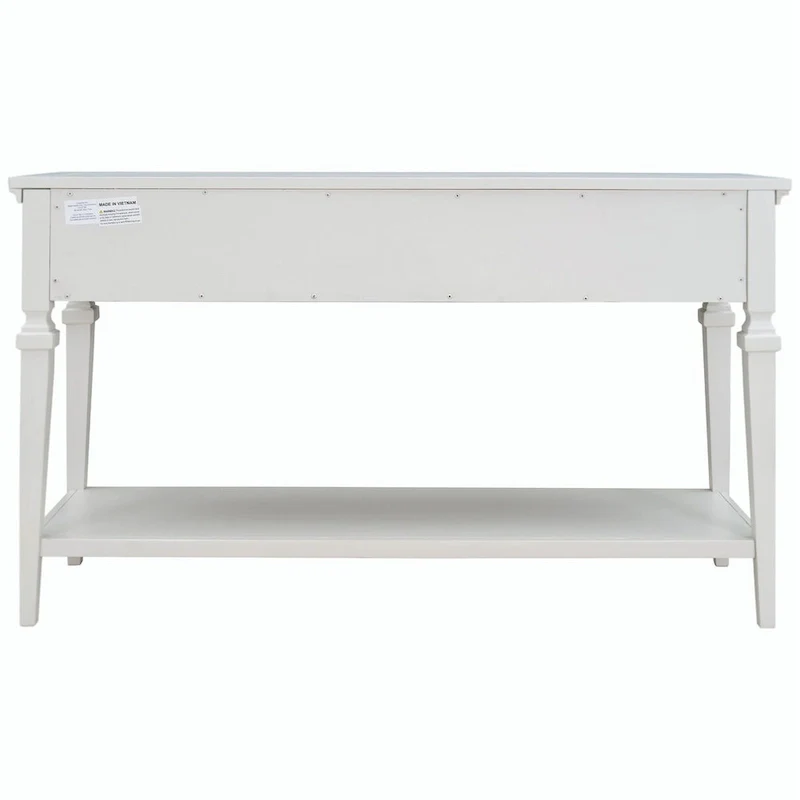 50L Classic Retro Style Console Table with Three Top Drawers and Open Style Bottom Shelf (Gray Wash)