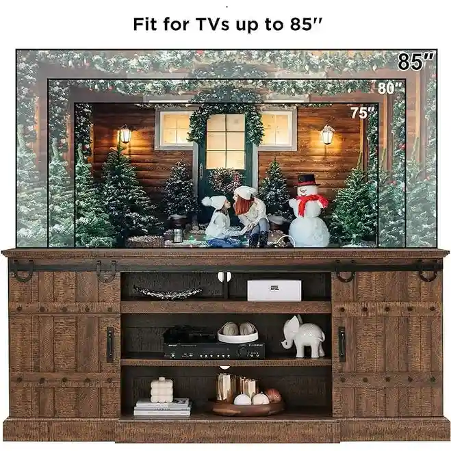 75 Farmhouse TV Stand, Media Console Table, Entertainment Center