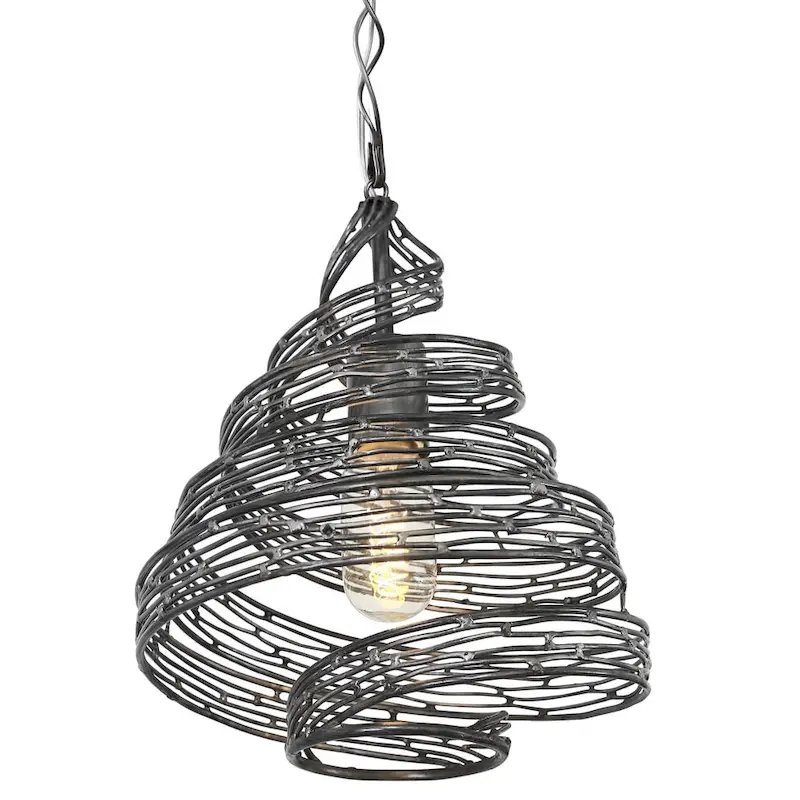 Flow Hand-Crafted Recycled Steel 1-Light Mini Pendant