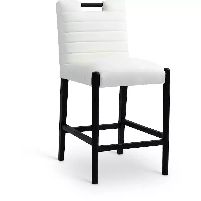 Meridian Furniture,Aimee Cream Vegan Leather Counter Stool