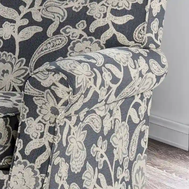 Transitional Chenille Floral Pattern Armchair